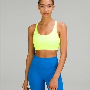 Lululemon energy bra medium support B-D cup highlight yellow sports bra